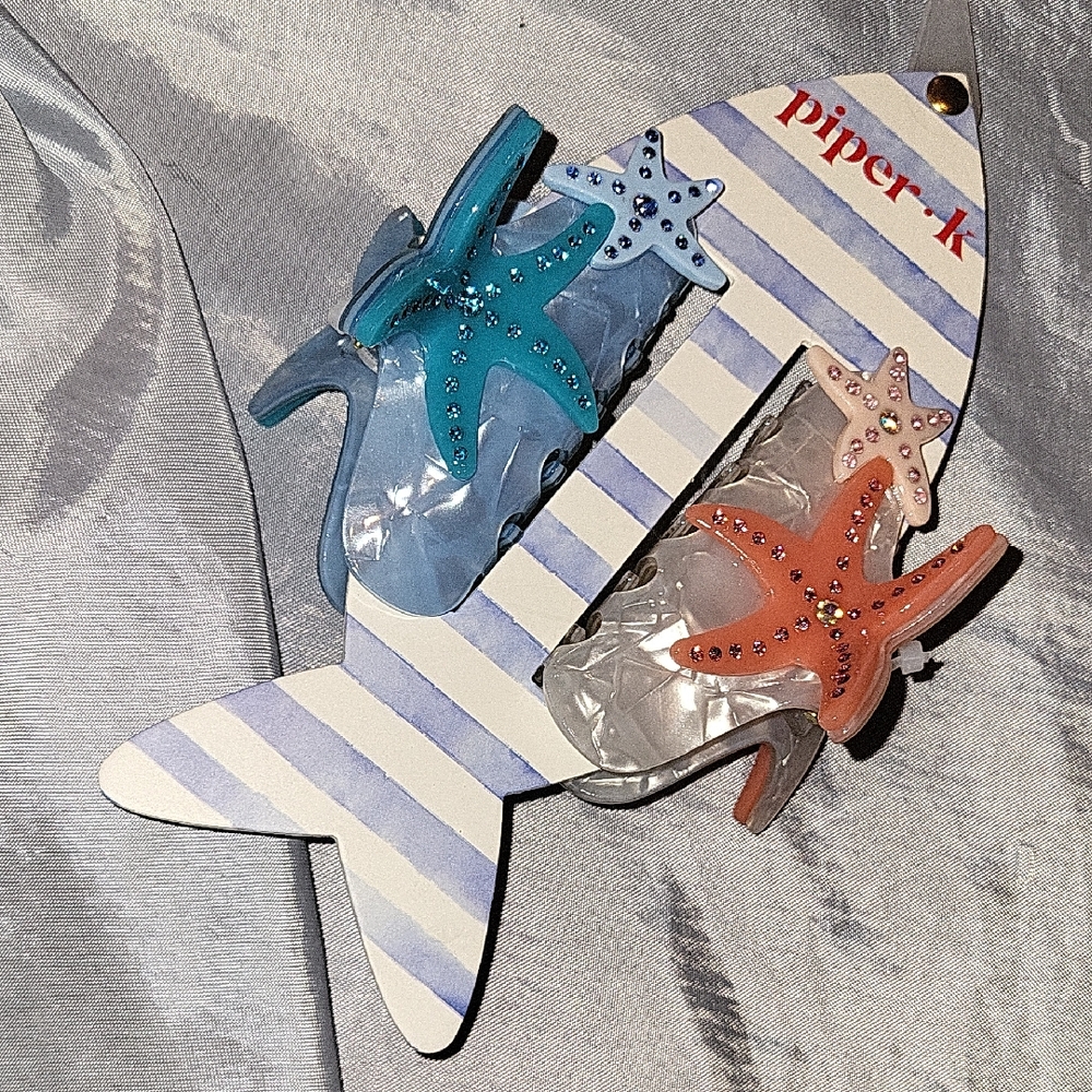 Piper K Starfish Hair Clips Brand New  Ls M